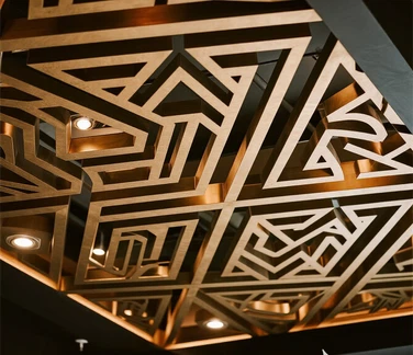 Interior metal decorative strip ceiling design Interior metal decorative strip ceiling design