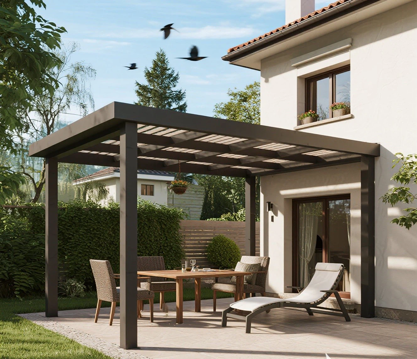 Louvered Pergola Scene 1 Louvered Pergola Scene 1